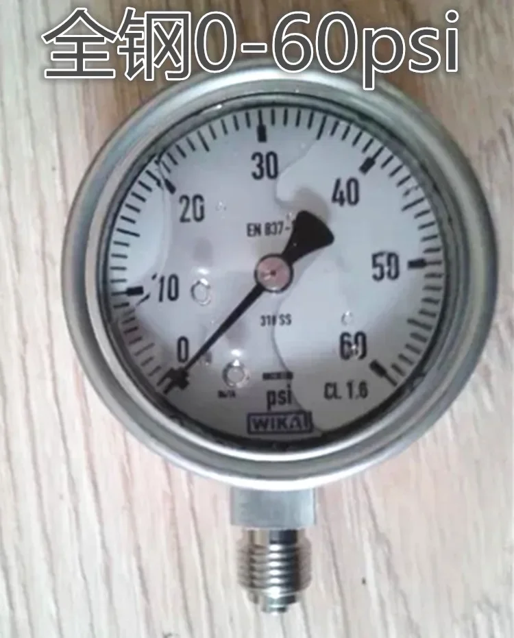 

Манометр 233.50.063 Точность манометра 1,6 класс, полностью стальная резьба 316, G1/4, наполненная маслом