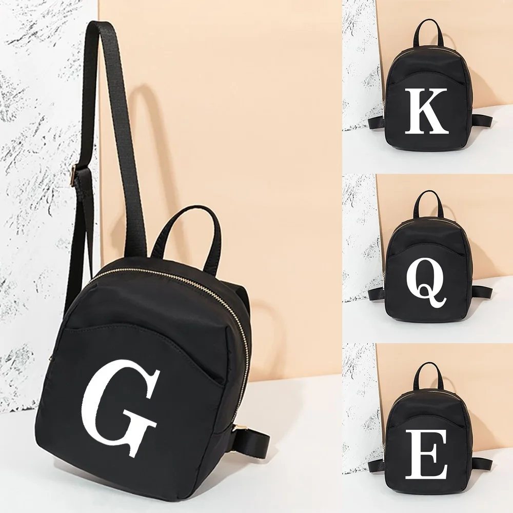 

Mini Women's Backpacks 2022 Trend Female Bag Small School Bag White Letter Print Rucksack for Teen Girls Fashion Casual Backpack