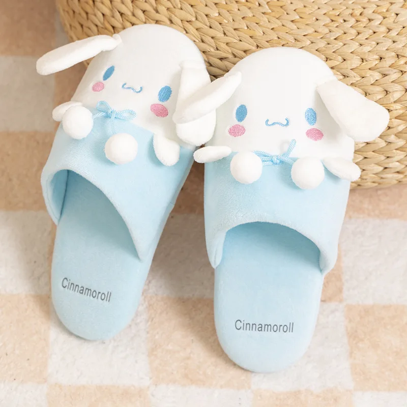 Anime dessin animé Sanrio Hello Kitty ma mélodie Pom Pom Purin pantoufles chaudes Y2K printemps automne nouvelles chaussures antidérapantes d'intérieur cadeaux pour filles