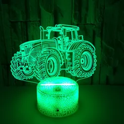 Nighdn 3D Illusion Lamp Tractor Night Light for Bedroom Decoration Led Table Desk Lamp Tractor Gifts for Boys Child Nightlight