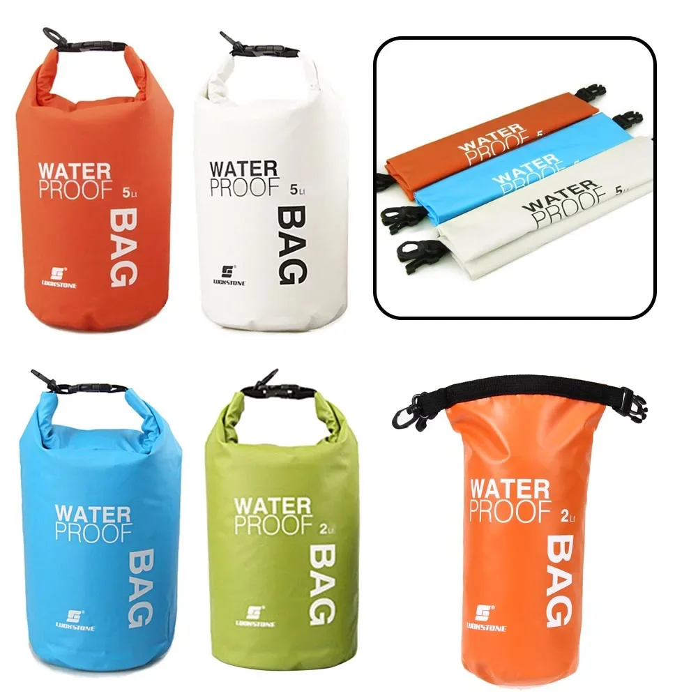 Floating Waterproof Dry Sack 5L Swimming Kayaking Rafting Sailing River Phone Gear Storage PVC Roll Top Hand Carry Tear-resistant Unisex Water Bag