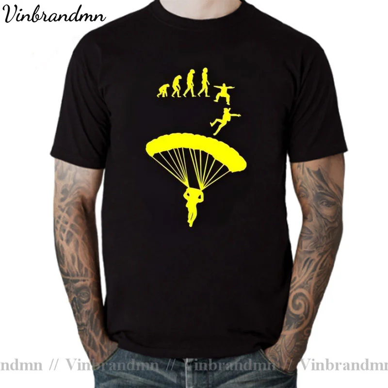 Skydiver Brand Clothing Parachuting Skydive Tee shirt Man Sky Diving tshirt Harajuku Tops Tee Go Skydiving Evolution T shirt men