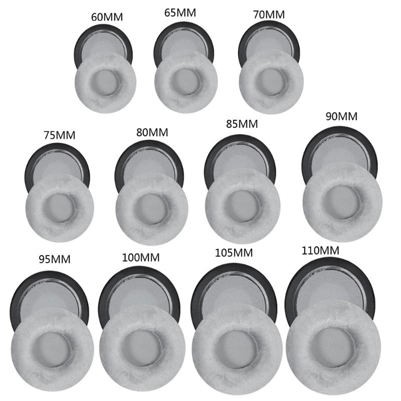 1 زوج العام المخملية وسادات الأذن 60 مللي متر 65 مللي متر 70 مللي متر 75 مللي متر 80 مللي متر 85 مللي متر 90 مللي متر 95 100 مللي متر 105 مللي متر 110 مللي متر استبدال الإسفنج بطانة للأذن وسادة