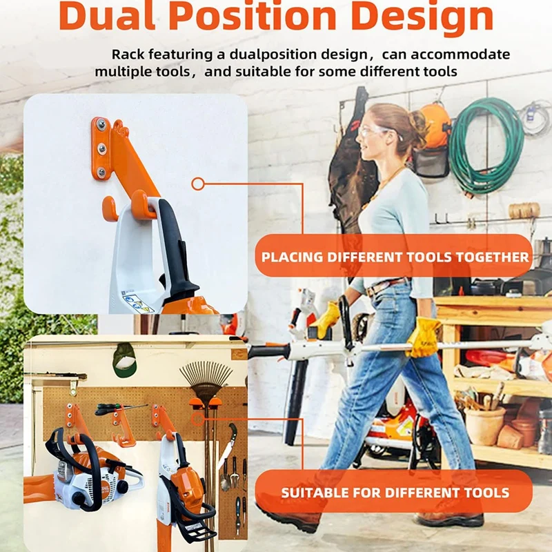 Chainsaw Holder, 1 Pack Chainsaw Wall Mount, Heary Duty Chainsaw Rack Stand Accessories Garage Organization Storage