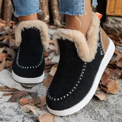 Buty damskie Ciepłe futro Buty zimowe Kobiety 2024 Nowe buty zimowe Zapatos Mujer Slip On Ankle Boots Snow Winter Footwear Female