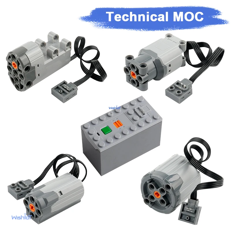 

MOC Technical Building Blocks Motor & AAA Battery Box Set 2.4GHz for RC Car Robot DIY Assembly Replacement Parts
