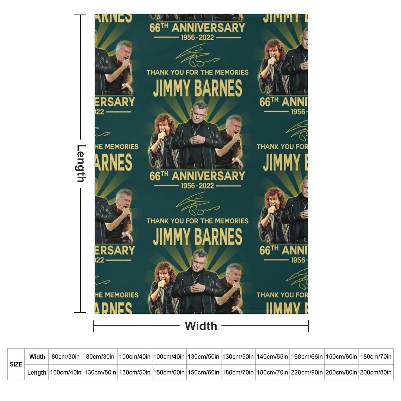 Jimmy Barnes 66th Aniversary 1956-2022, Thanks You For The Memoryes Throw Blanket Thin Softest Hairys Sofa Blankets