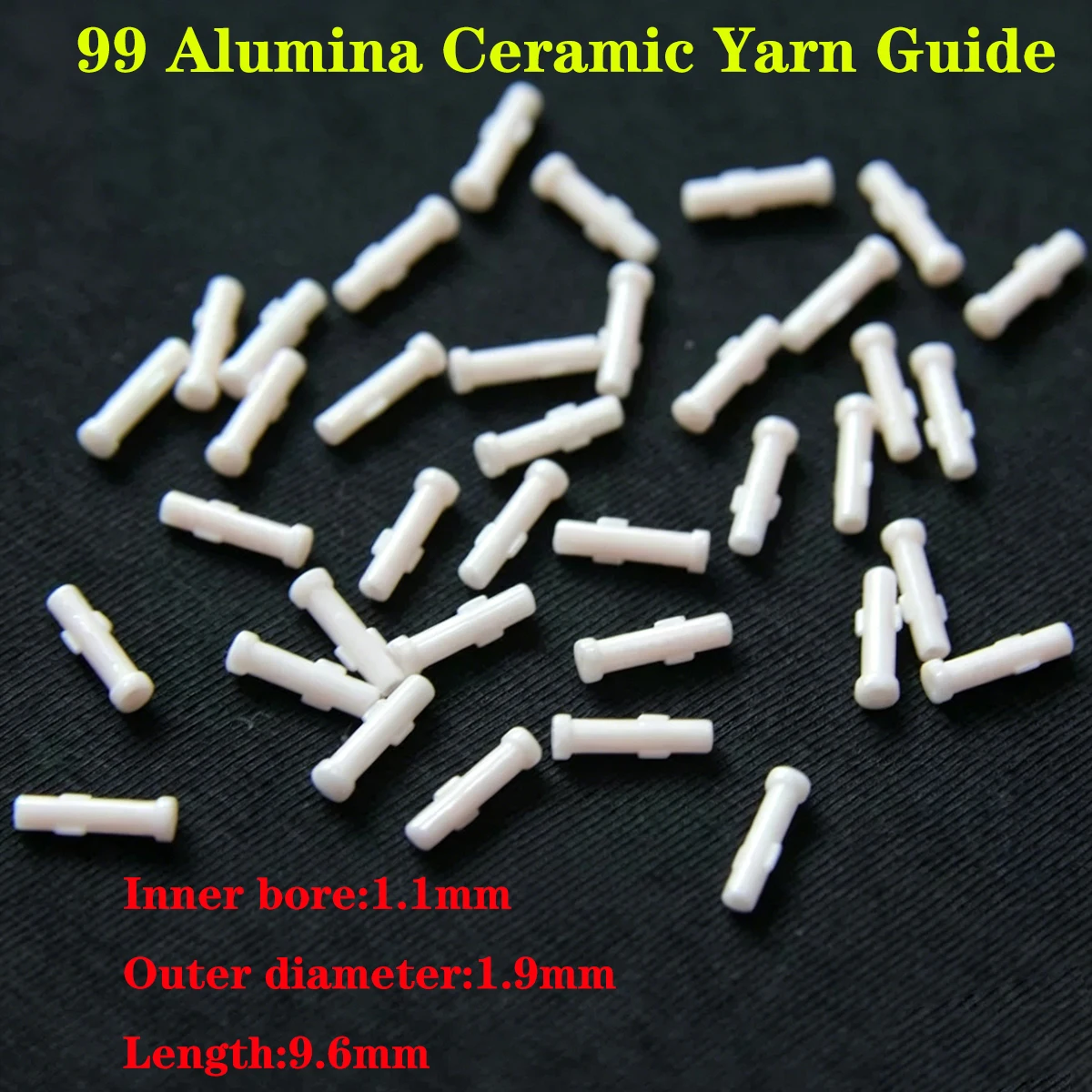 50pcs 99 Alumina Sand Guide Tube Grooved Straight Slanted Ceramic Thread Guide