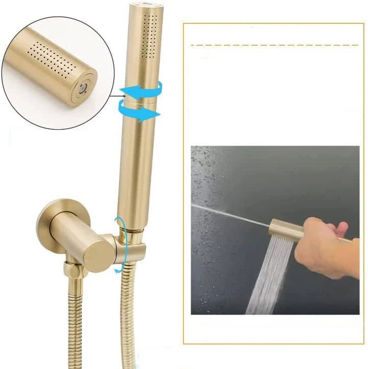 Bathroom 6-body sprinkler head Handheld thermostatic valve High pressure shower head system