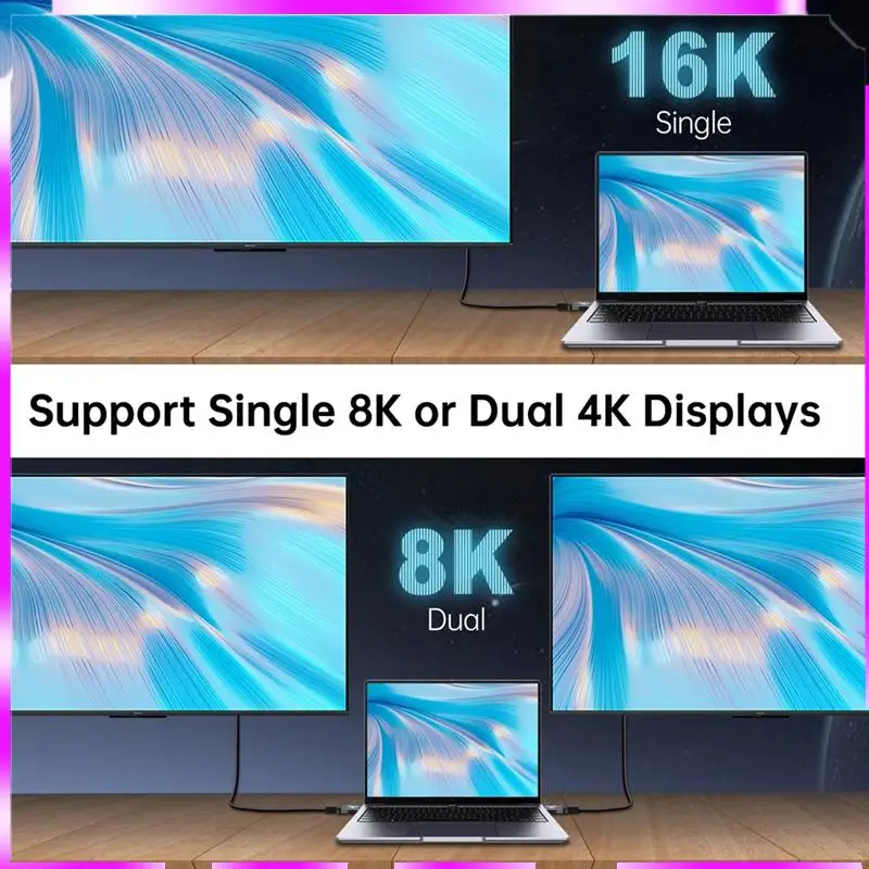 N98R 16K 유형 C 케이블 Thunderbolt 4/3용 고속 충전 케이블 모든 기능을 갖춘 고속 충전 케이블usb C-C 데이터 전송