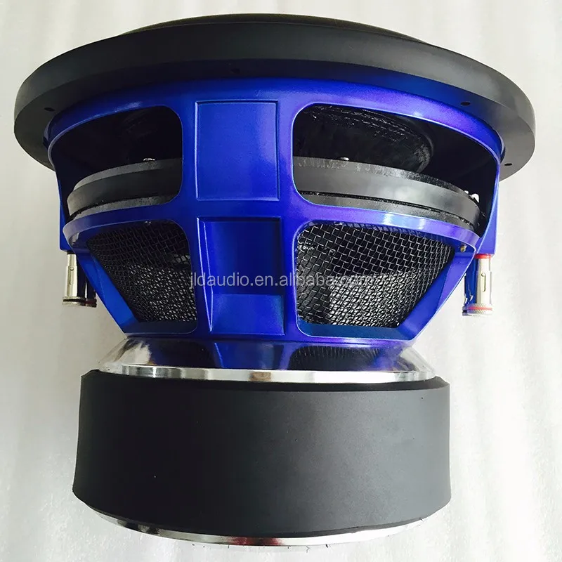 Blue painting 1500w powered 12 inch car audio system subwoofer with DC 12V Voltage speaker