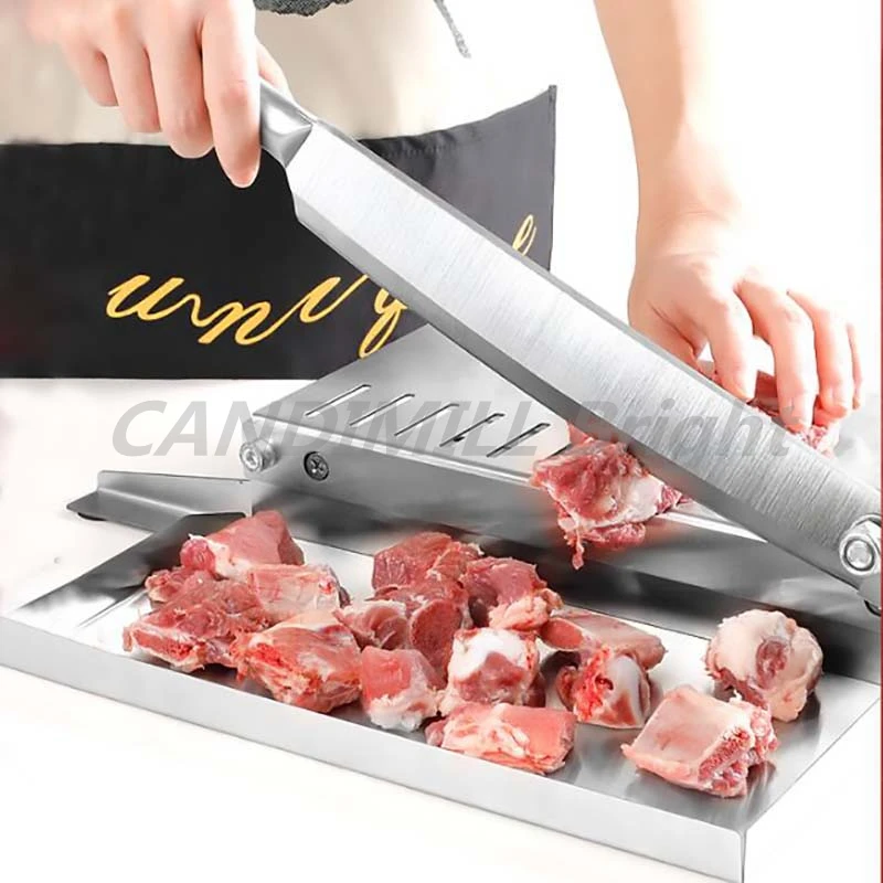 Manual Meat Food Slicer Commercial Household Frozen Chicken Duck Fish and Lamb Bone Cutter Slicing Machine Kitchen Tool