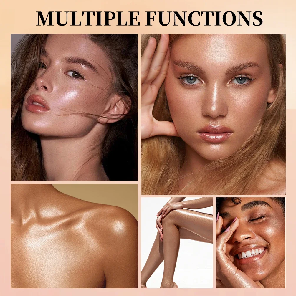 Qibest 3 cores iluminar barra de iluminador cosméticos rosto contorno bronzer shimmer iluminador vara rosto maquiagem corpo iluminador