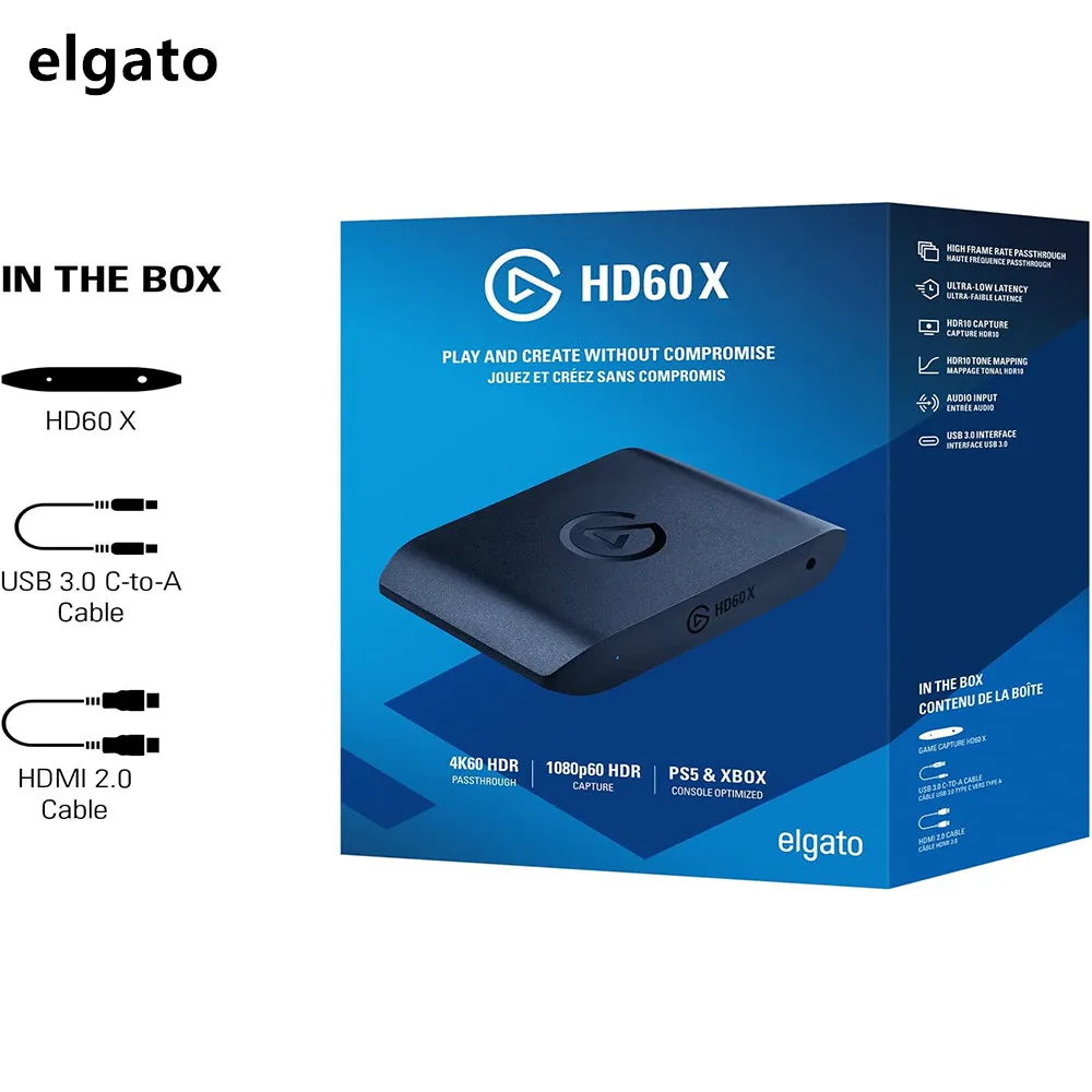 Elgato HD60 X Stream and record in 1080p60 HDR10 or 4K30 with ultra-low latency on PS5, PS4/Pro, Xbox Series X/S,  works with PC