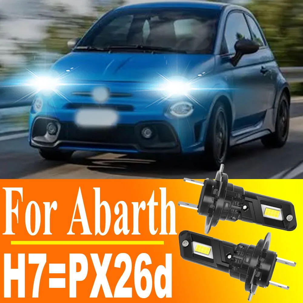 2 Stück Für ABARTH 500 595 695 500C 595C 695C H7 PX26d LED-Scheinwerfer Canbus Autolampe Motorrad-Nebelscheinwerfer Auto Turbo Diodenlampe 12V 55W