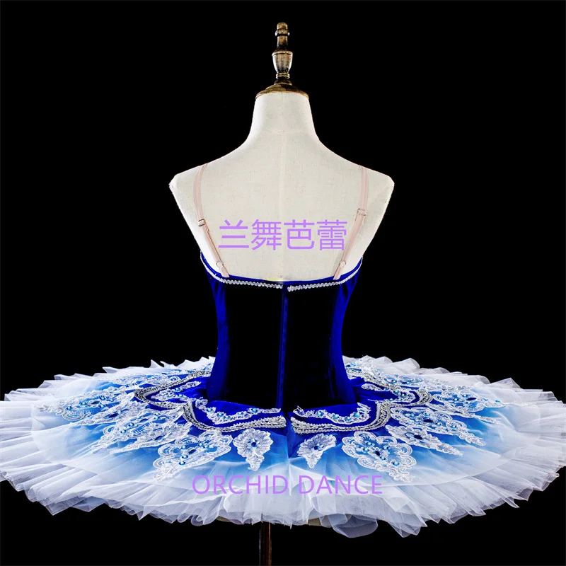 Pure Color Professional High Quality Women  Competition Performance Wear Girls Swan Lake Blue Ballet Tutu Costumes