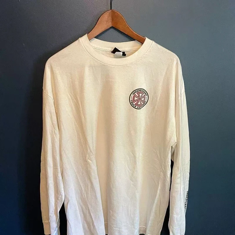 

Harajuku Ретро буквы модный топ большого размера для мужчин High Street трендовая одежда уличная хип-хоп повседневная свободная женская одежда с длинным рукавом