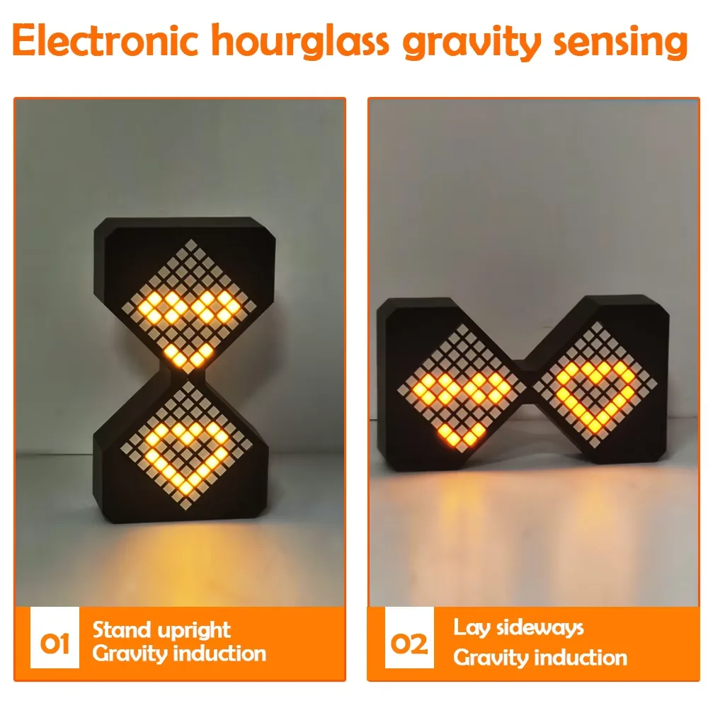 Clessidra elettronica digitale a LED Luce notturna per dormire con timer di rilevamento della gravità Timer elettronico fai-da-te per la decorazione della casa della stanza