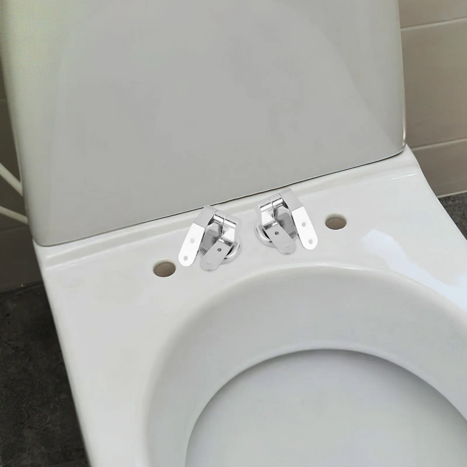 

1Set Strong Zinc Alloy Toilet Seat Hinge Set Easy DIY Installation No Tools Needed Toilet Cover Fixing Fitting Kit Bathroom