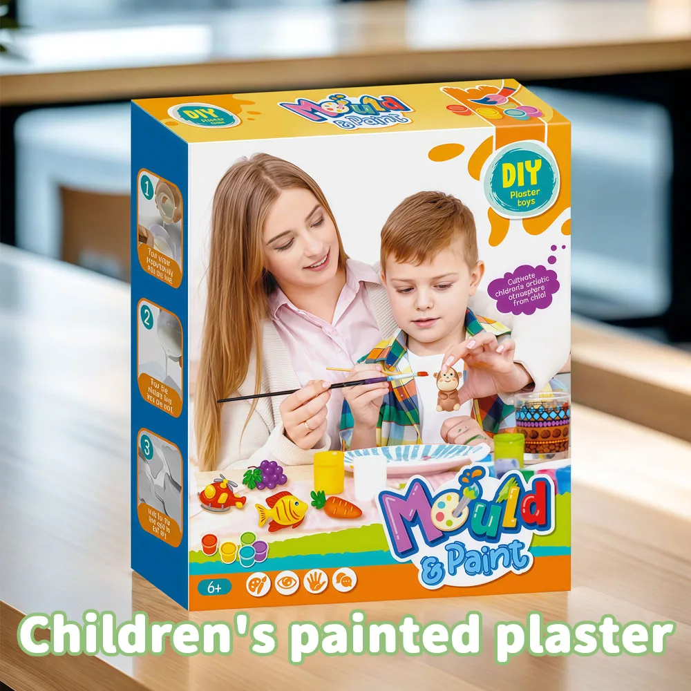 Kit de peinture de plâtre pour enfants, jouets en plâtre, voiture de dinosaure, artisanat de bricolage, Art de plâtre pour ensemble de peinture préscolaire, fournitures d'art