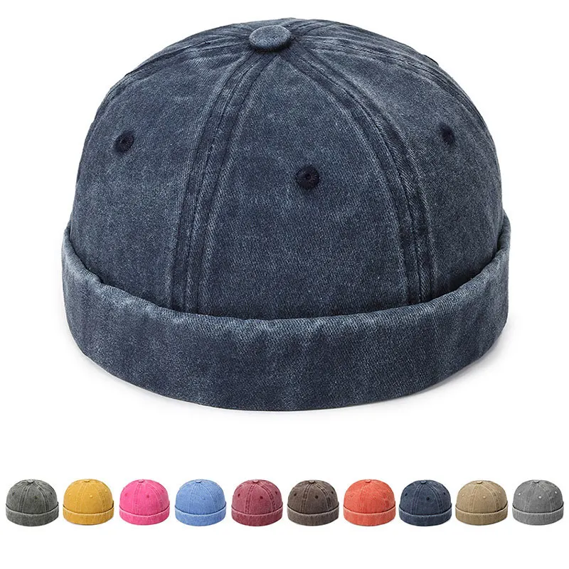 Summer Male Melon Skin Caps Spring Brimless Cap Men Solid Color Beanie Hat Adjustable Skullcap Unisex Streetwear Hats Dome Hat