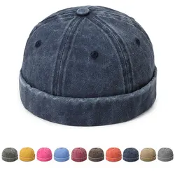 Summer Male Melon Skin Caps Spring Brimless Cap Men Solid Color Beanie Hat Adjustable Skullcap Unisex Streetwear Hats Dome Hat