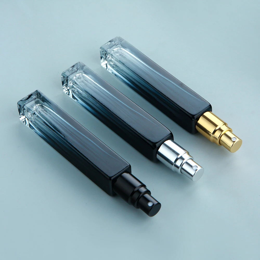 10/20/30Pcs 10ml Thich Glass Perfume Bottle High Quality Square Refillable Perfume Spray Bottles Gradient Blue Man Parfum Bottle
