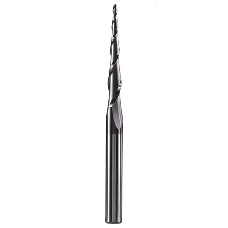 

【FLASH DEAL】1Pc 8Mm Shank P2BC Carbide Taper Ball Nose End Mill R0.5-R2.0 For Wood Engraving