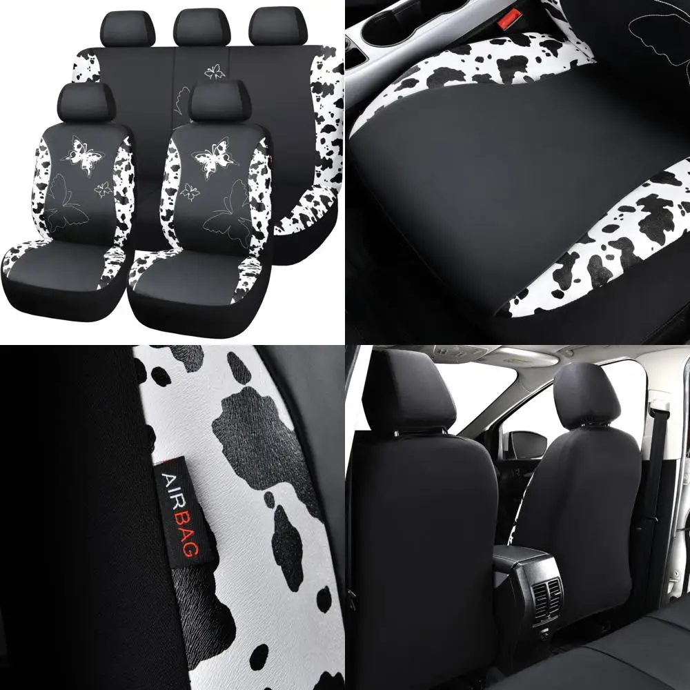 

Flying Banner Butterfly car seat Covers ful Set Fashion Universal Lady Woman Female Rear Bench Split Colorized (Full Set - Faux