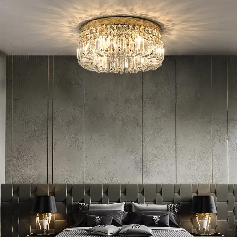 

Luxury Modern Minimalist Crystal Glass Round Ceiling Chandelier For Home Living Room Bedroom Study Led Indoor Lighting Decor