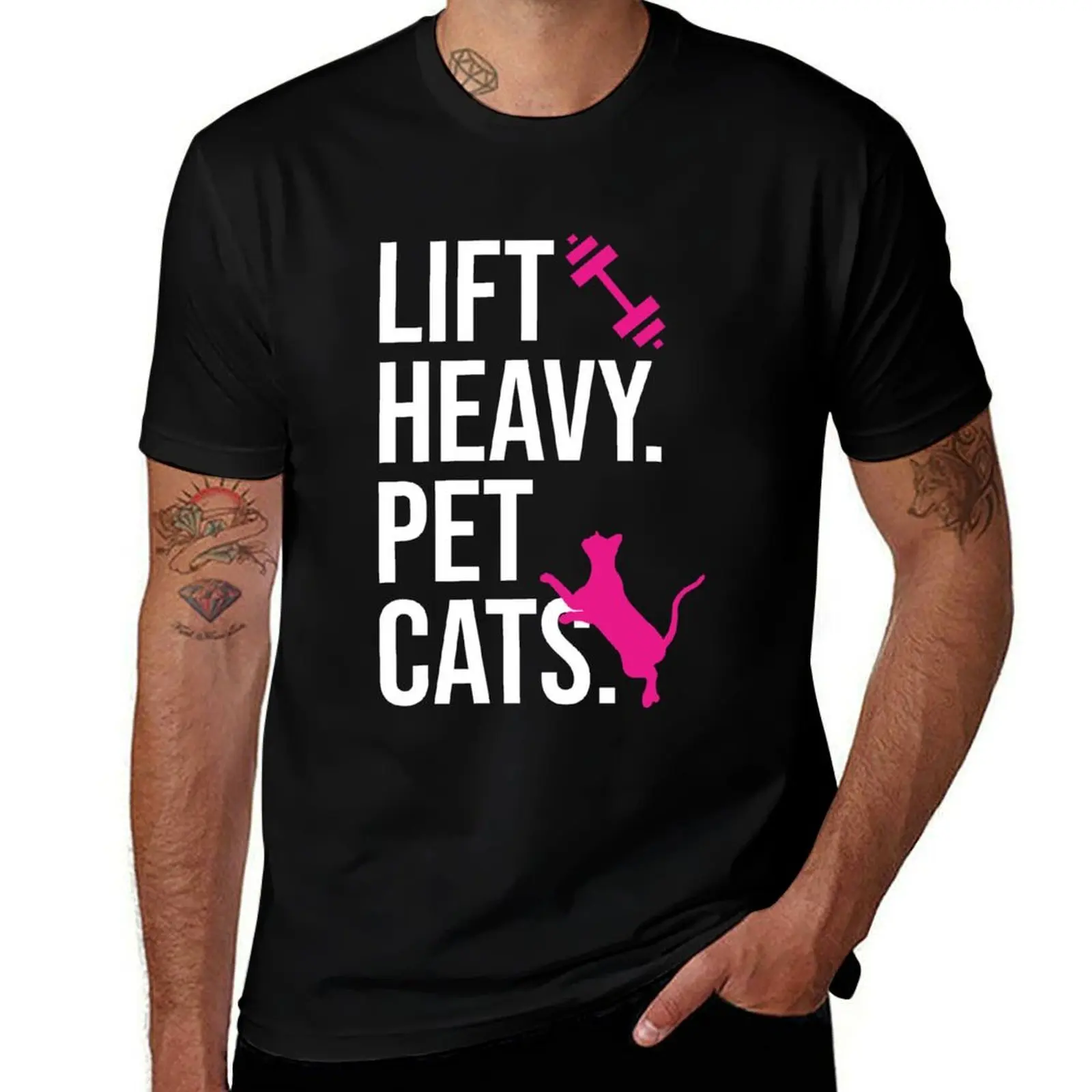 

Lift Heavy Pet Cats Gym T-Shirt funny t shirts cotton man t shirts high quality luxury brand T-Shirt