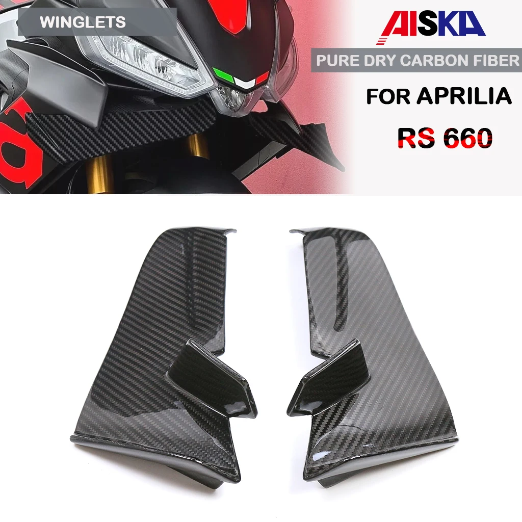 

Аксессуары для мотоциклов, крылышки с фиксированным ветровым крылом, передний обтекатель, спойлеры из сухого углеродного волокна для Aprilia RS660 RS 660 2021 2022 2023