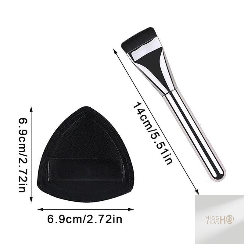 HUA One-Word Flat Top Foundation Brush Lightweight Liquid Makeup Brush With Makeup Foundation Sponge Makeup Tools Accessories