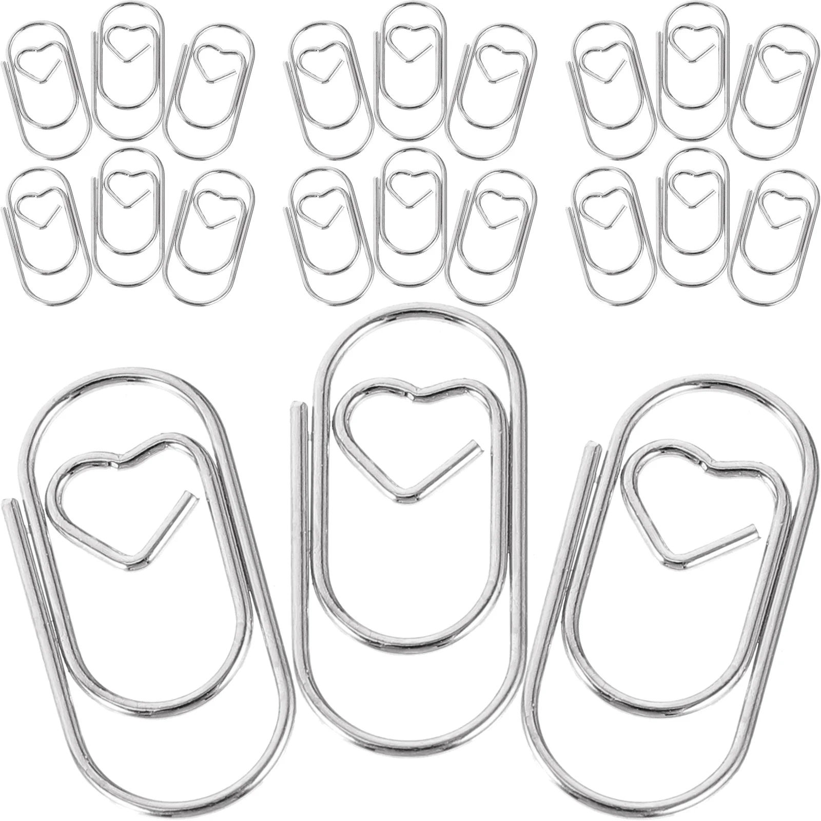 

50Pcs Small Heart Paperclips Creative Shaped Office Supplies Metal Bookmark Clips Paper Clip Heart Paper Clips