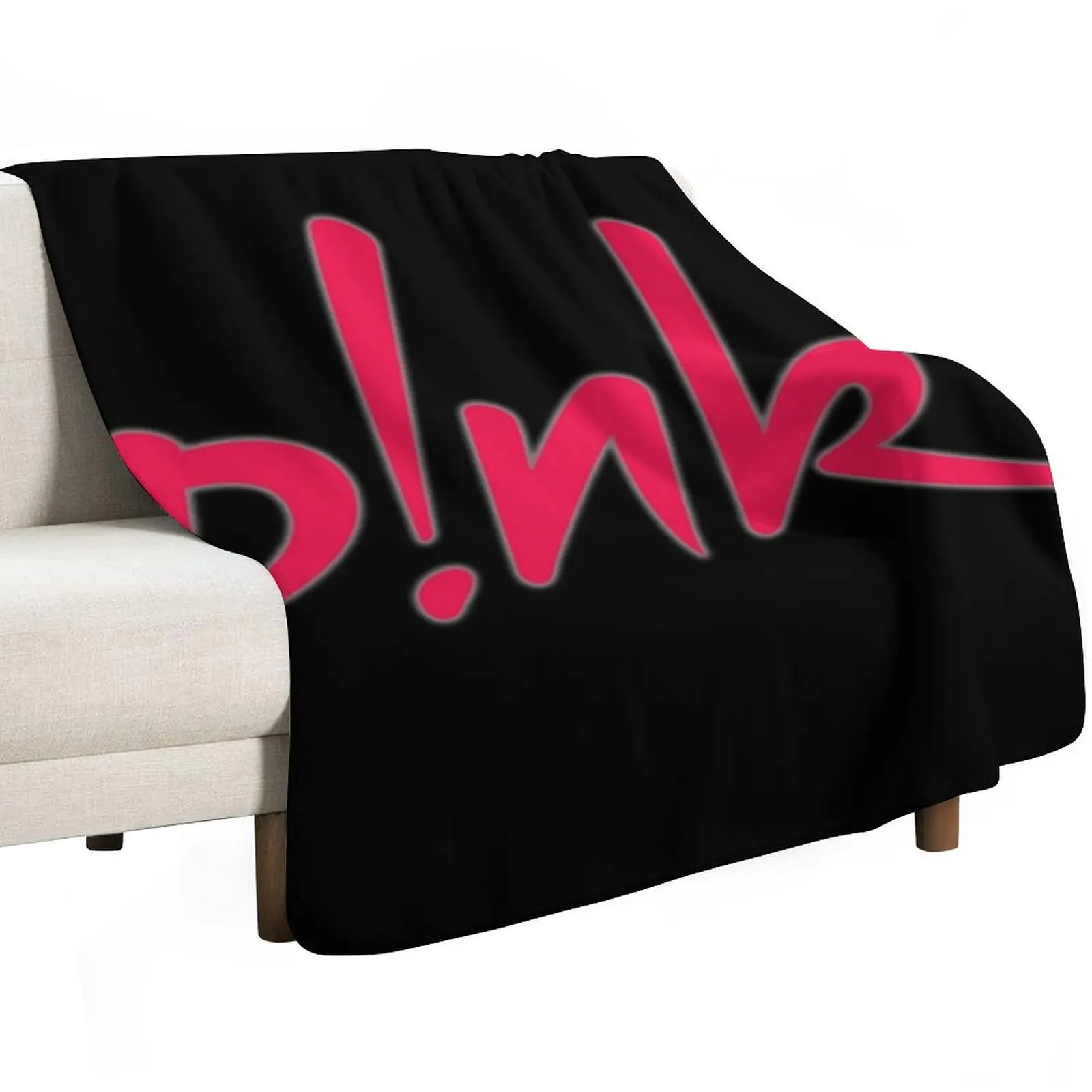 lettering coloured in black P!nk,pink,P!nk,pink Throw Blanket decorative manga Sofas Camping anime Blankets