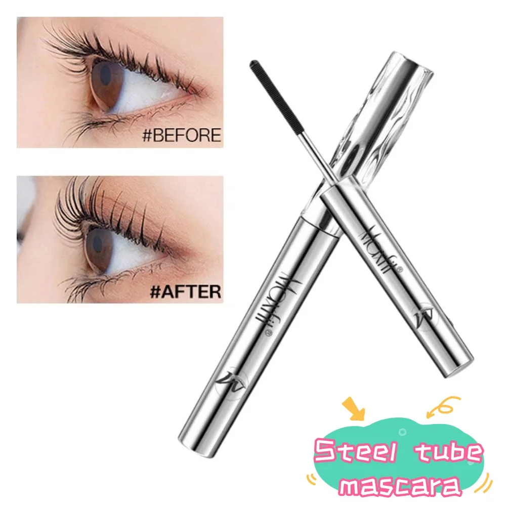 1 個スチールチューブマスカラ 4 グラム防水フォーミュラ延長カーリング非汚れのないボリュームのあるまつげのための長期的なメイクアップ