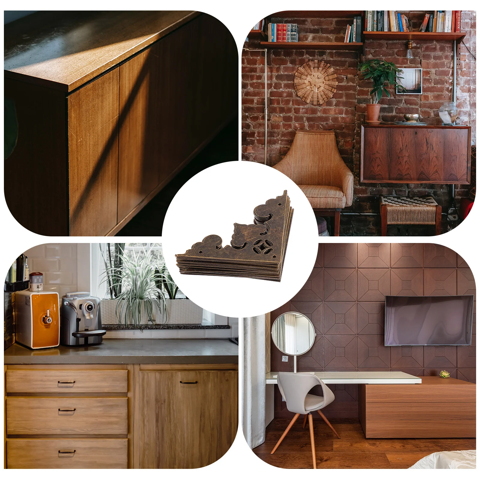 

24pcs Box Corner Protectors Durable Metal Guard For Furniture Jewelry Cigar Chest Retro Decorative Hardware Strengthen