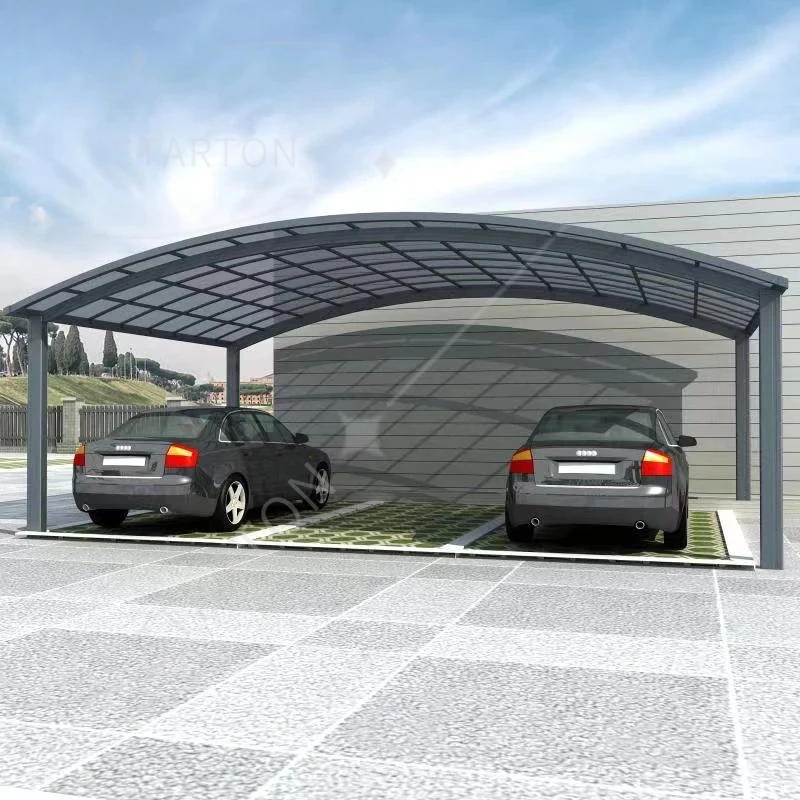 Outdoor Garden Gazebo Aluminum Carport Voiture Extérieur Metal Garage Für Auto Esterne Rv for Car Parking Canopy 3x6  Carports