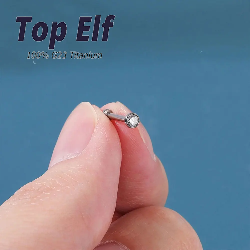 1/10/50PC G23 ASTM F136 Titanium Push In Style Lip Labret Piercing Colorful CZ Crystal Ear Helix Piercings Jewelry 16g 18g 20g