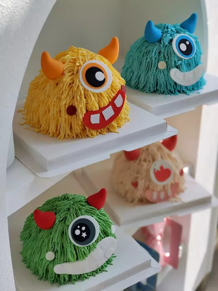 6pc Happy Halloween Theme Polymer Clay Cake Topper Little Monster Kids Party Children Cake Topper Insertion Supplies Decoration