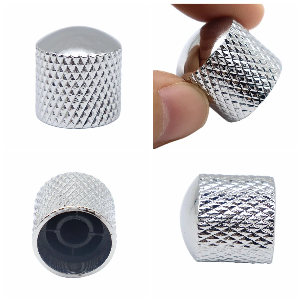 1 stücke/2 stücke Gitarre Knöpfe Metall 6mm Dome Top Gitarre Volume Tone Knöpfe Pot Control Knöpfe für Elektrische Gitarre Bass – Detail 12