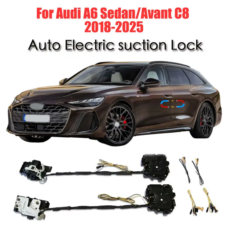For Audi A6 Sedan/Avant C8 2018-25 Car Soft Close Door Latch Pass Lock Actuator Auto Electric Absorption Suction Silence Closer