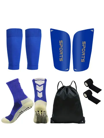 5PCS Set Drawstring Ball bag Football Sock Men Women Leg Guards Shin Pad for Sports Training Leg Cover Grip Soccer Socks Bandage