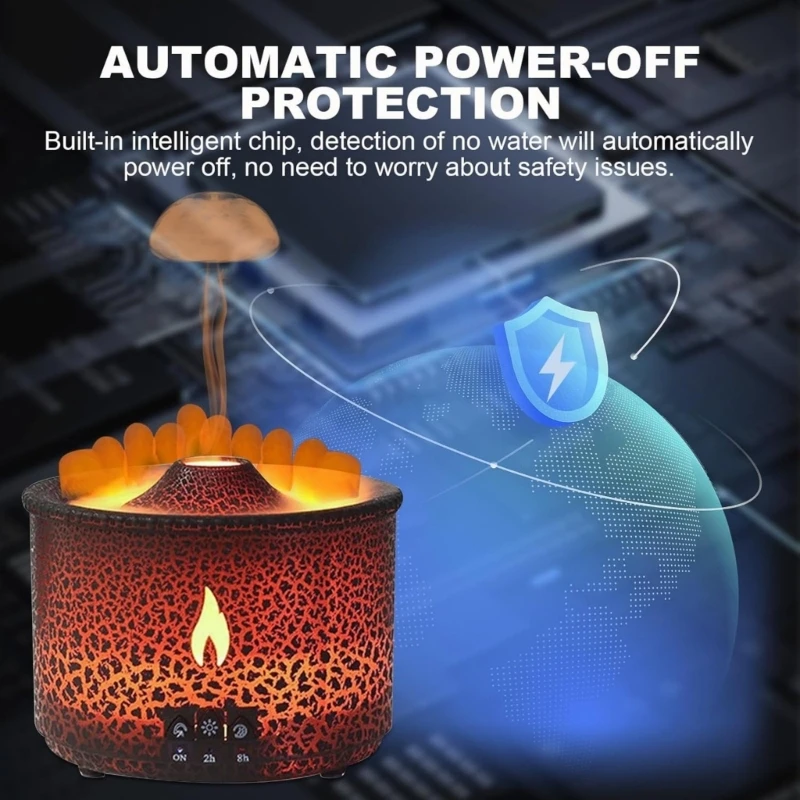 Máy làm ẩm núi lửa 27RB 360ml Hoạt động yên tĩnh hoạt động không khí làm ẩm ABS