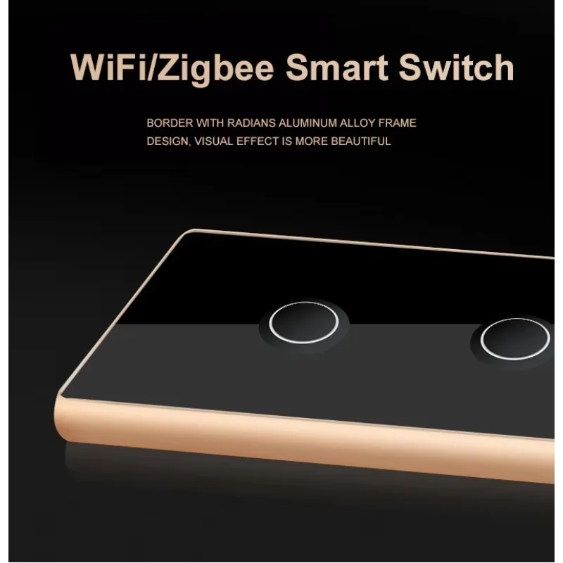 STLF Factory Us/الاتحاد الأوروبي لوحة اللمس الزجاجية القياسية واي فاي زيجبي الذكية الكهربائية الجدار مفتاح الإضاءة لجوجل هوم اليكسا #5