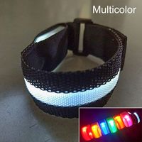 Colors Adjustable Outdoor Cycling Night Running Armband Battery Luminous Armband Safety Reflective Belt LED Luminous Bracelet