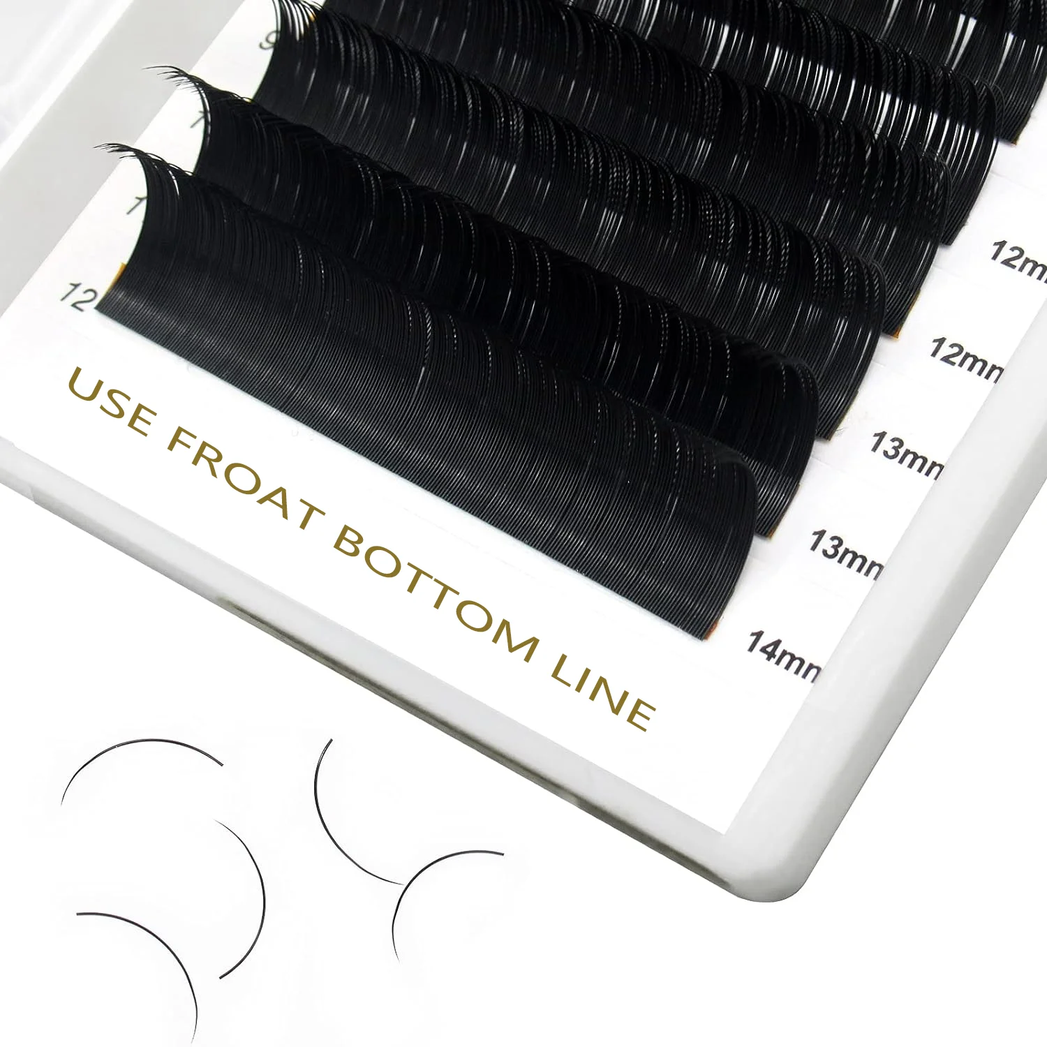 Wholesale Matte Black Cashmere Lashes Trays Lash Supplies Private Label 0.07 Lash Sample Individual Eyelash Extension