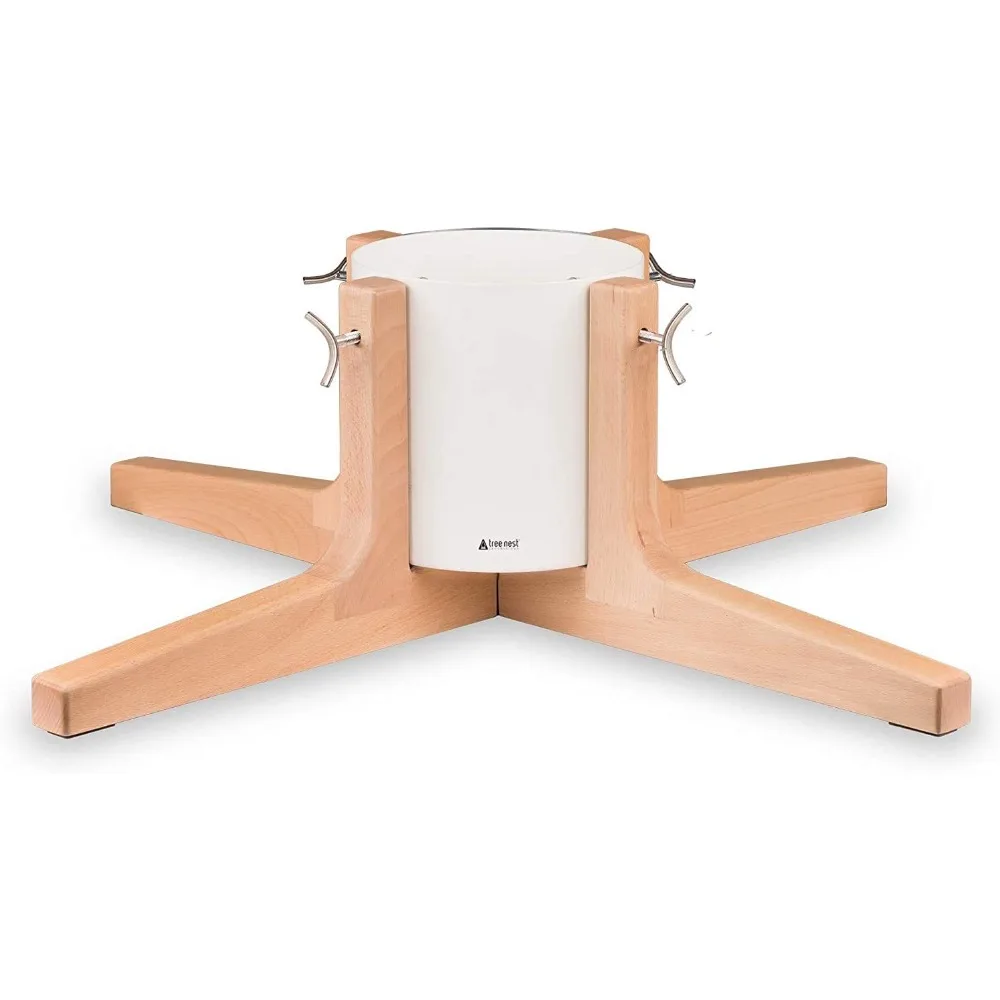 

Christmas Tree Stand Base for 10ft Real Tree Sliver Christmas Tree Holder Stable for Xmas Decoration Rustic (White, Large)