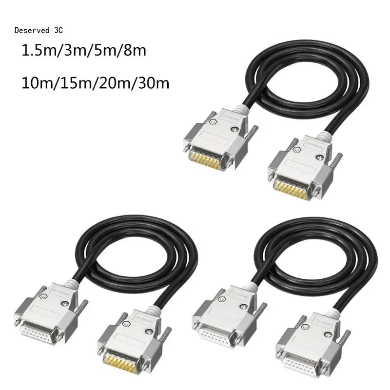 DB15 Data Cable 15Pin Male/Female Connectors Converter Cord Extension Wire Line