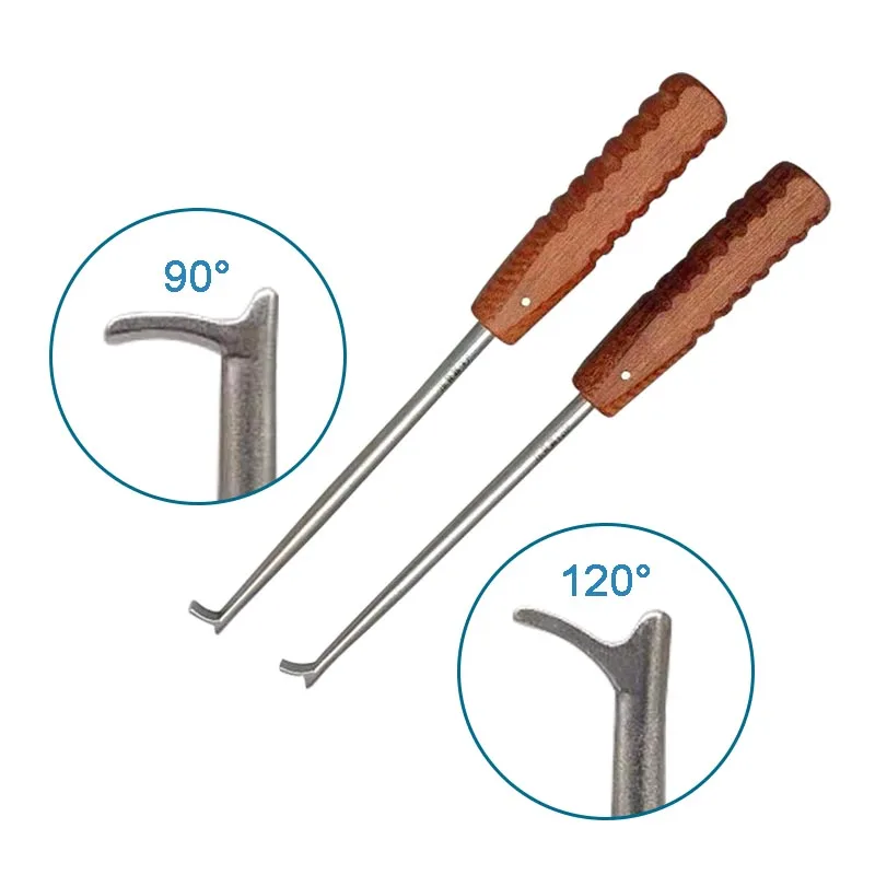 

Stainless Steel Medical Vertebral Arch Pedicle Bone Press Wooden Handle Orthopedic Instrument 1pcs pet
